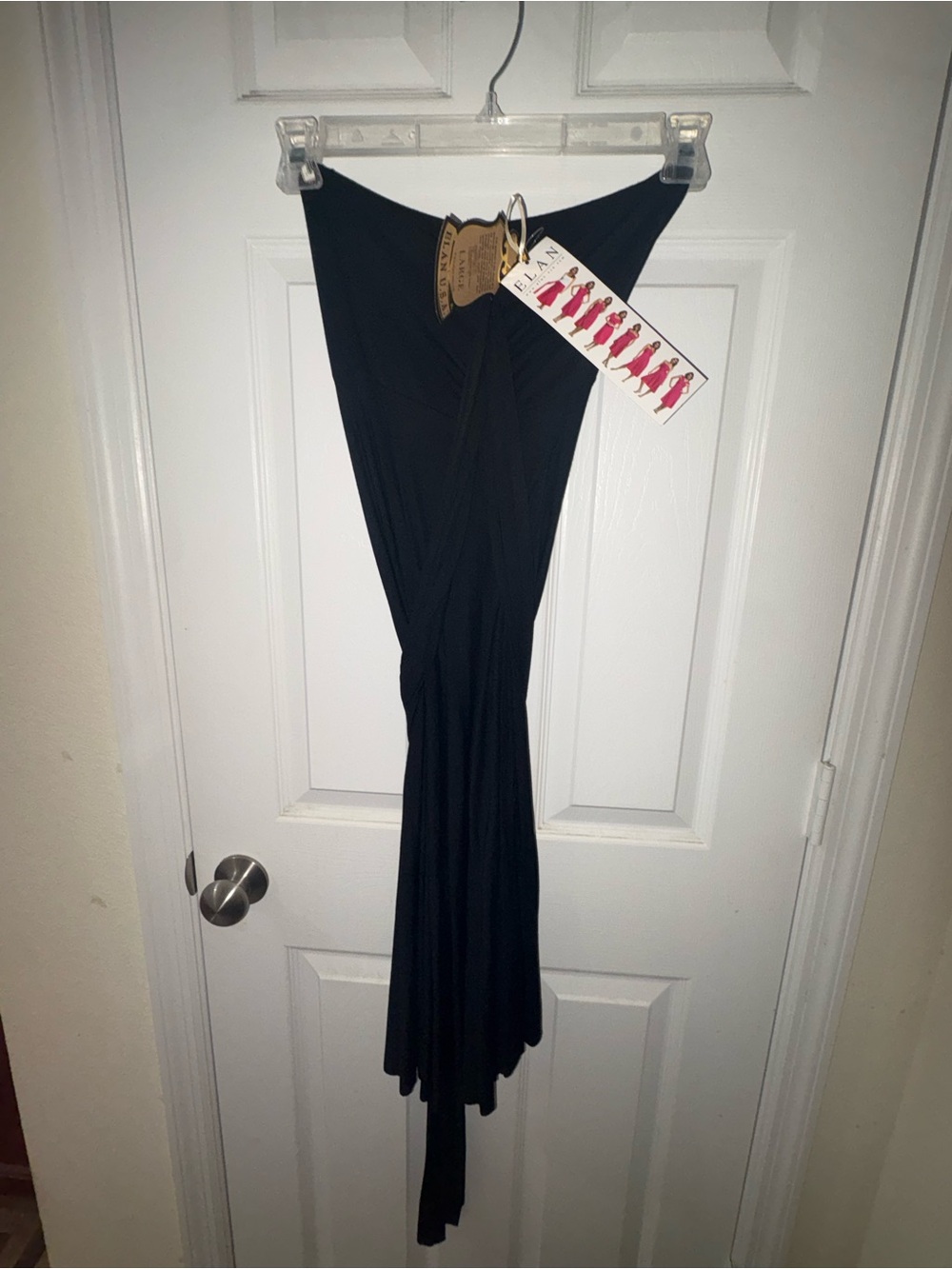 Elan Black Convertible Maxi Dress with Twist Detail